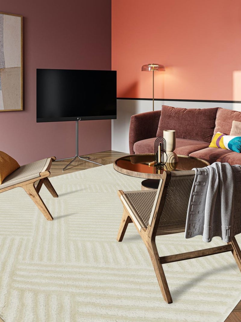Tapis salon CEROTEO tapis tendance Ecru - Kiabi
