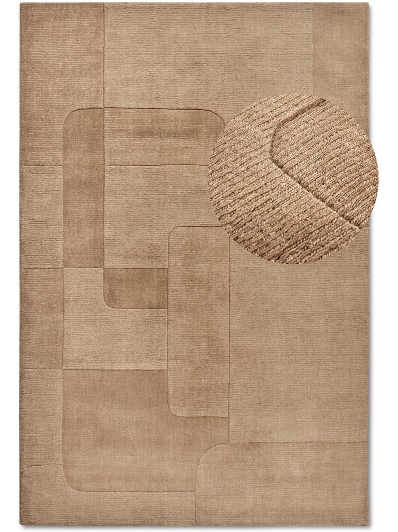 Tapis salon charlotte, motif géométrique Beige - Kiabi