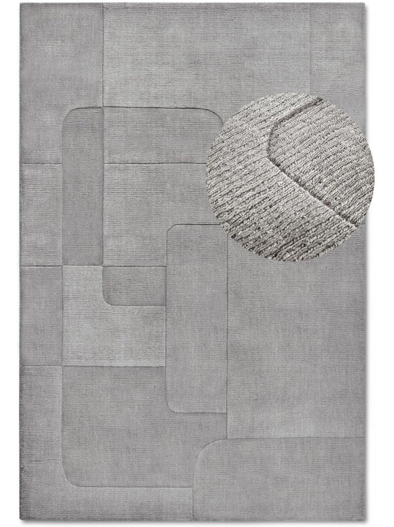 Tapis salon charlotte, motif géométrique Gris - Kiabi