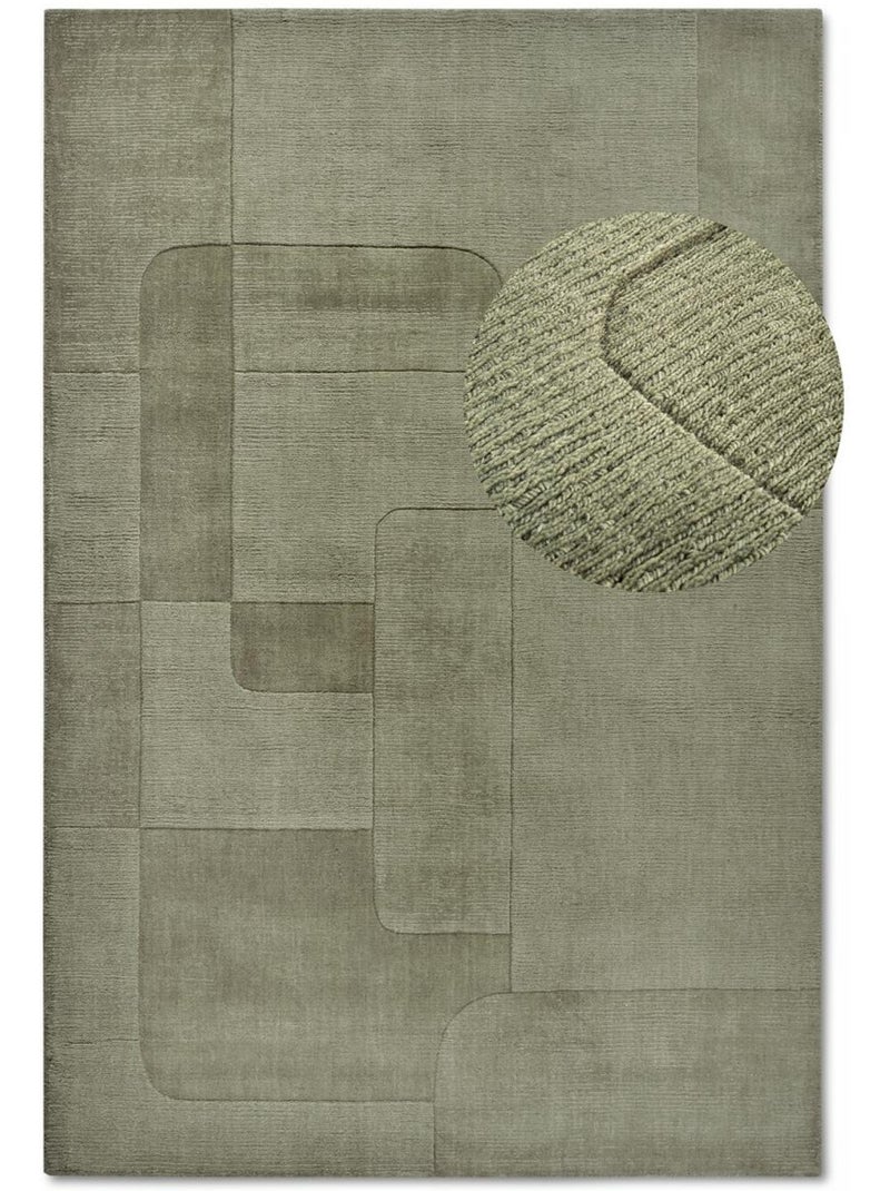 Tapis salon charlotte, motif géométrique Vert - Kiabi