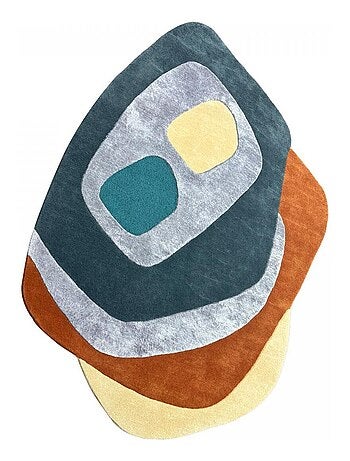 Tapis salon CIRCLAR , tapis en laine et viscose pour un aspect doux et soyeux