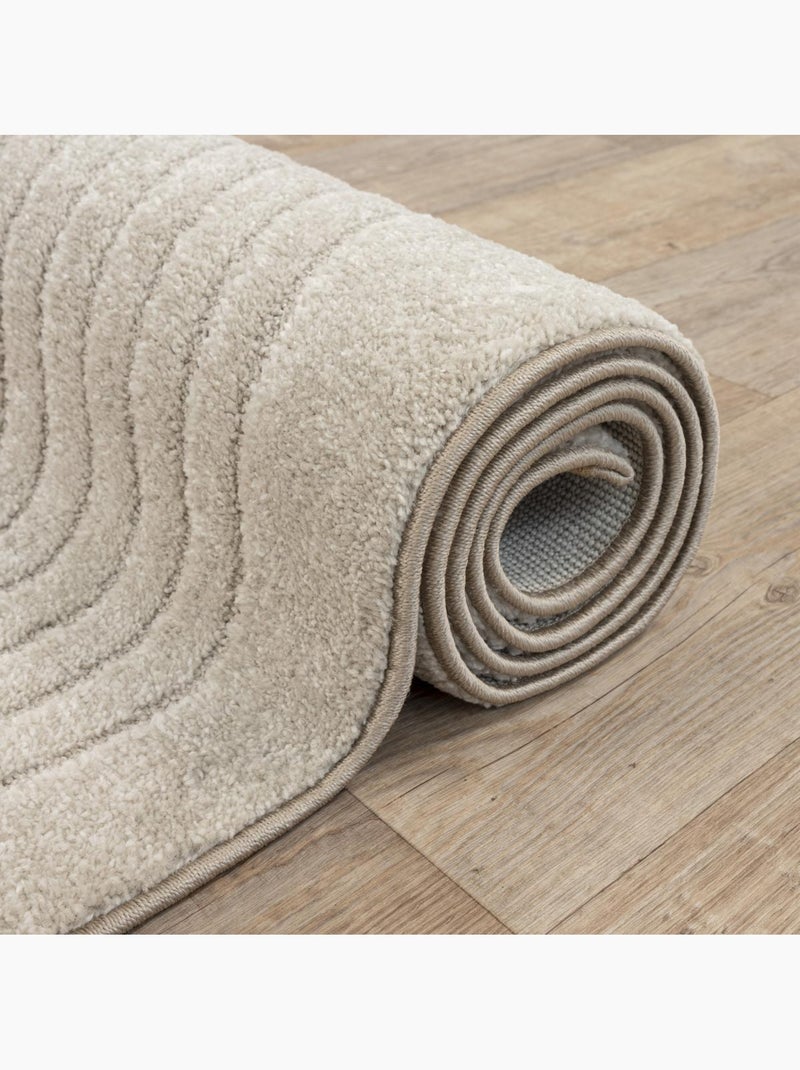Tapis salon DEMILU Tapis doux en relief Beige - Kiabi