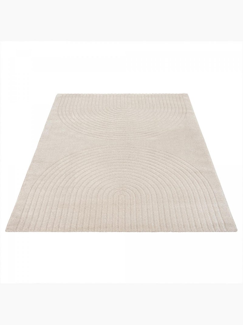 Tapis salon DEMILU Tapis doux en relief Beige - Kiabi