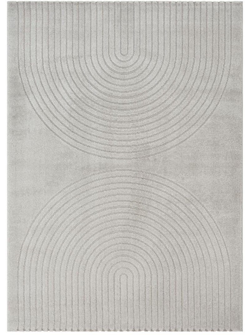 Tapis salon DEMILU Tapis doux en relief Gris - Kiabi