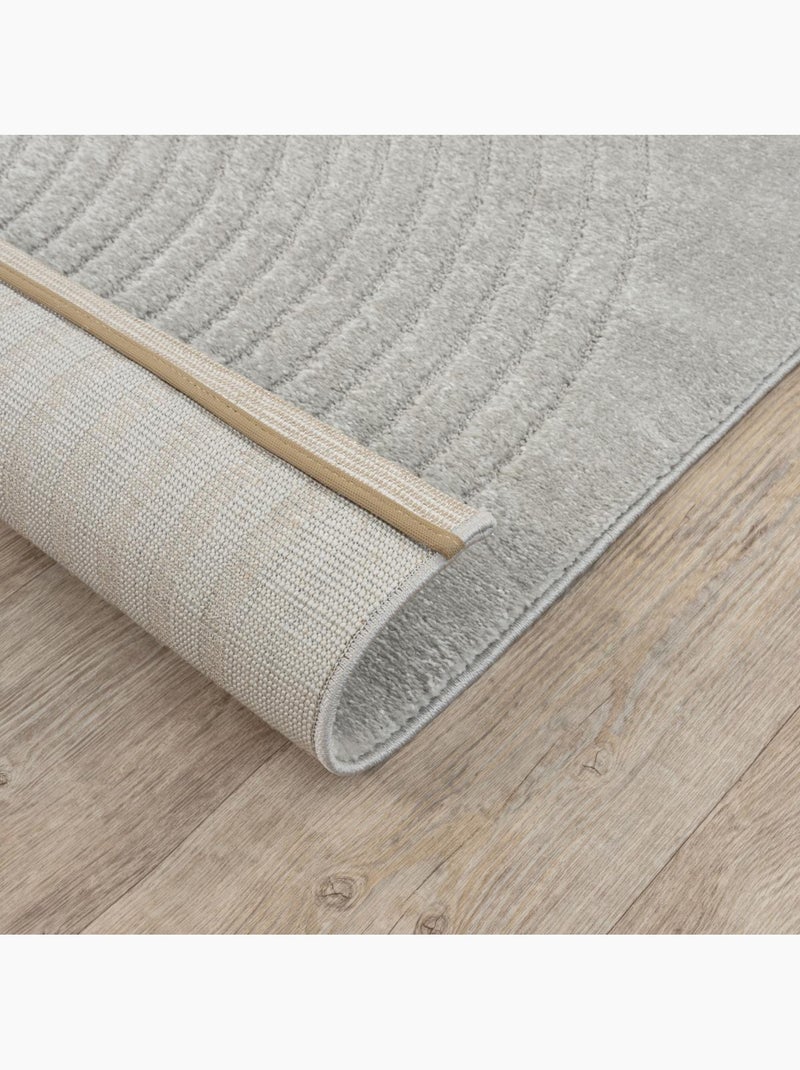 Tapis salon DEMILU Tapis doux en relief Gris - Kiabi
