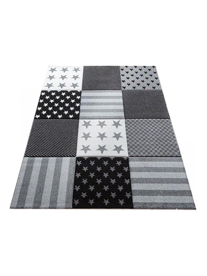 Tapis salon DIAMONDKIDS 777-995 en polypropylène doux et soyeux Gris - Kiabi