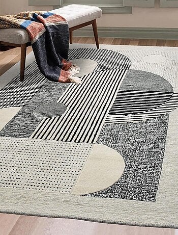 Tapis salon et chambre ASOLA, fait à la main motif géométrique