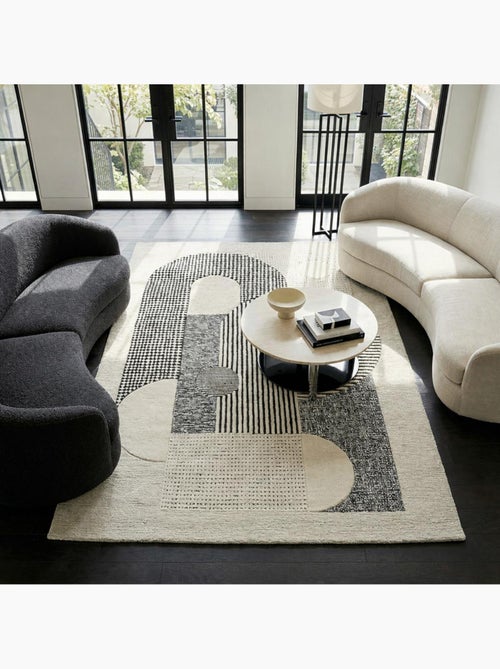 Tapis salon et chambre ASOLA, fait à la main motif géométrique - Kiabi