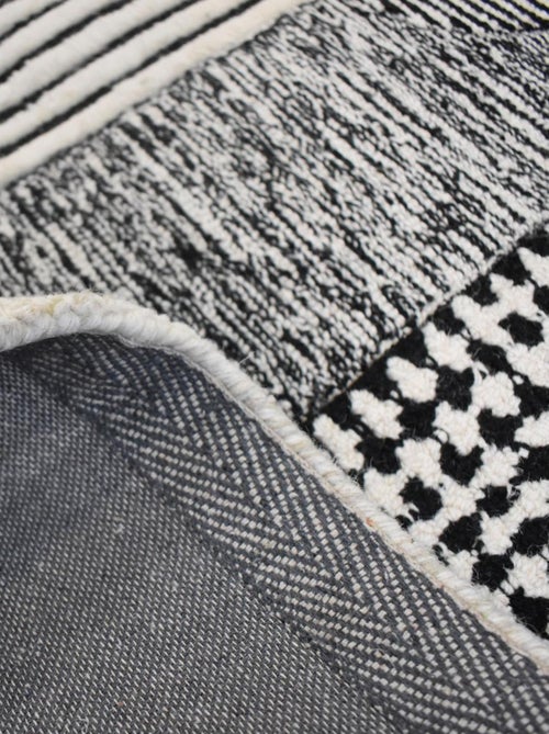 Tapis salon et chambre ASOLA, fait à la main motif géométrique - Kiabi