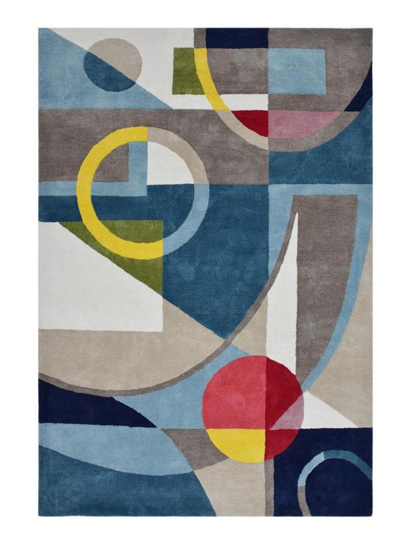 Tapis salon et chambre fait à la main en coton BIO CONTEMPORAIN Multicolore - Kiabi
