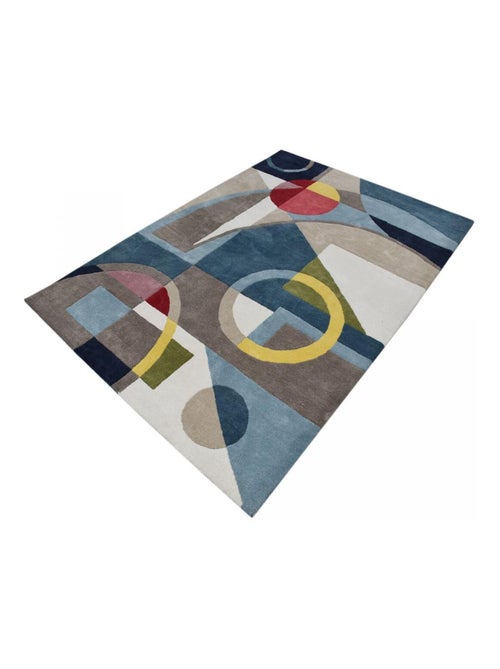 Tapis salon et chambre fait à la main en coton BIO CONTEMPORAIN - Kiabi