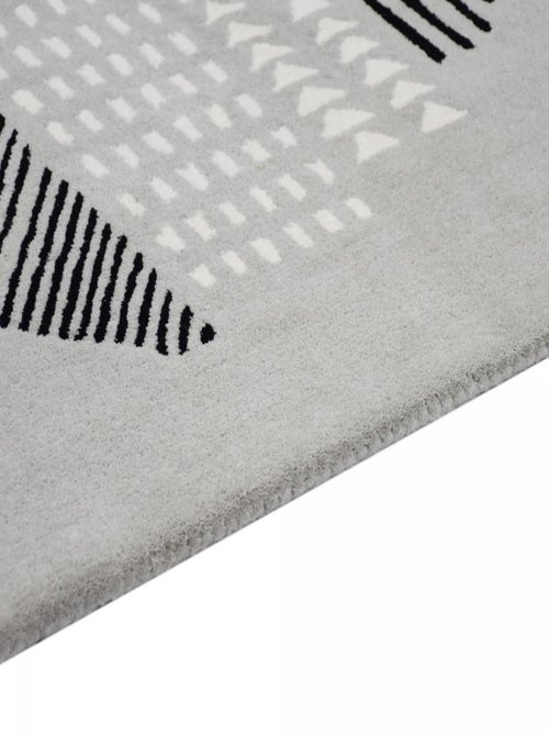 Tapis salon et chambre fait à la main en laine DECO STYLE - Kiabi