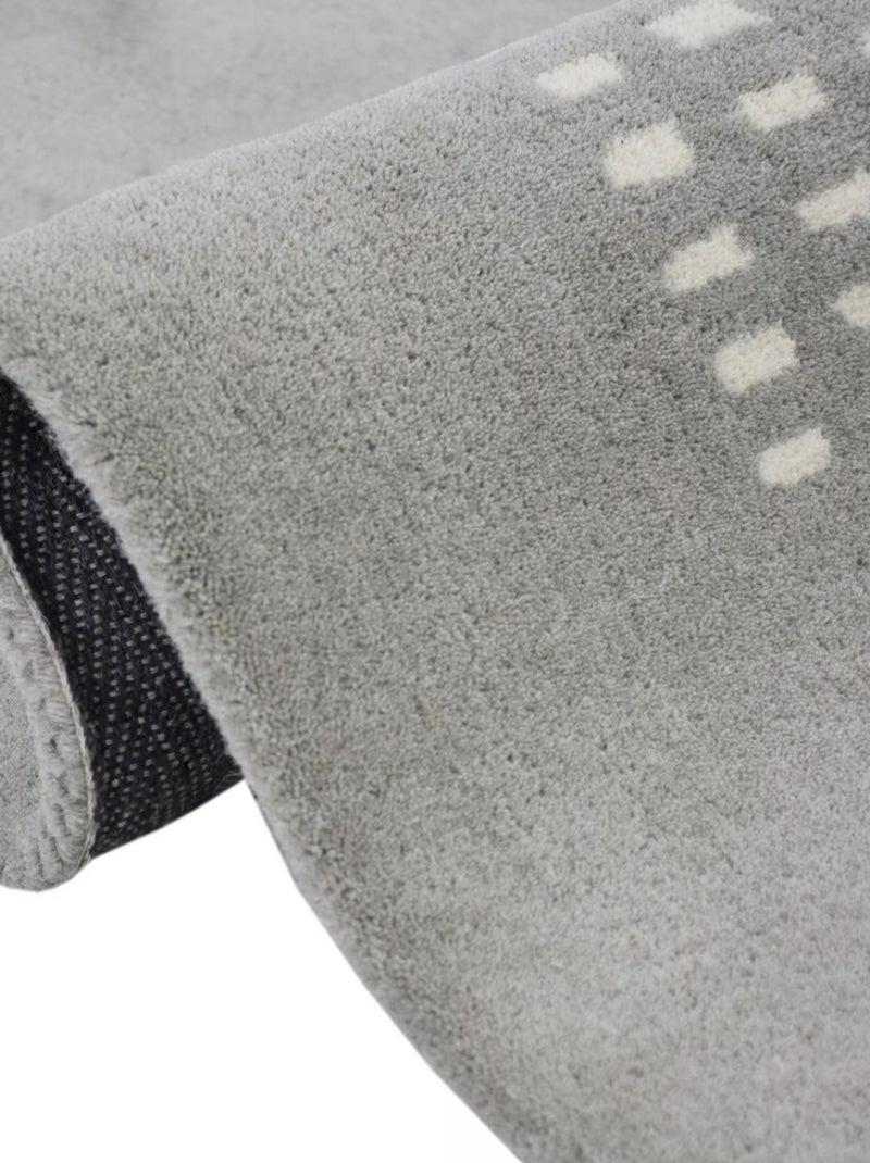 Tapis salon et chambre fait à la main en laine DECO STYLE Gris - Kiabi