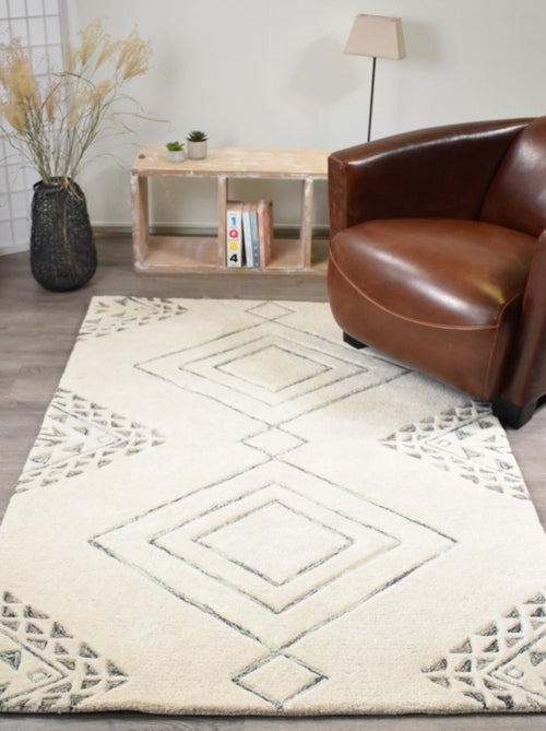 Tapis salon et chambre fait à la main en laine HARITAGE - Kiabi