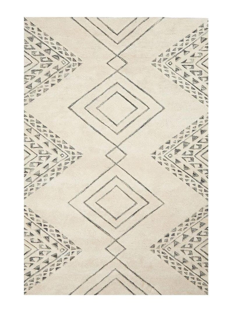 Tapis salon et chambre fait à la main en laine HARITAGE Beige - Kiabi