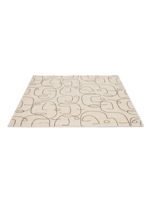 Tapis salon et chambre fait à la main en laine motif abstrait EPSILON - Kiabi