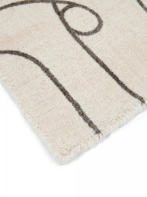 Tapis salon et chambre fait à la main en laine motif abstrait EPSILON - Kiabi