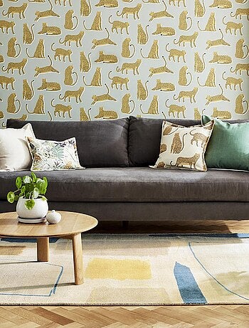 Tapis salon et chambre fait à la main en laine motif abstrait PAPYA