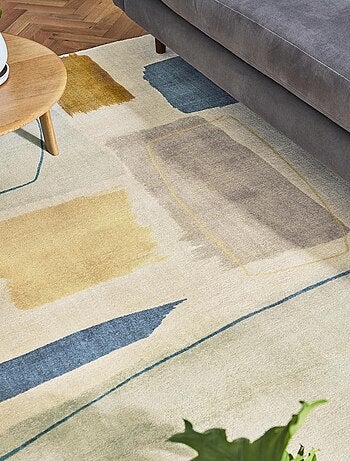 Tapis salon et chambre fait à la main en laine motif abstrait PAPYA