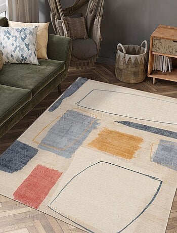 Tapis salon et chambre fait à la main en laine motif abstrait PAPYA