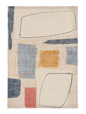 Tapis salon et chambre fait à la main en laine motif abstrait PAPYA