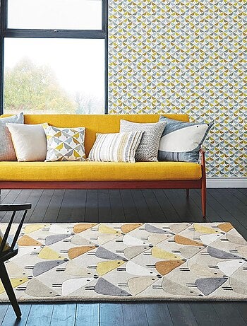 Tapis salon et chambre fait à la main en laine motif animaux LINTU