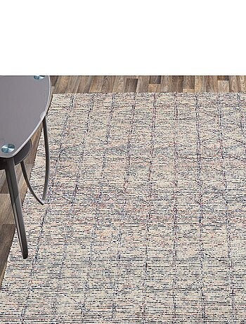 Tapis salon et chambre fait à la main en laine motif faux uni BERNES