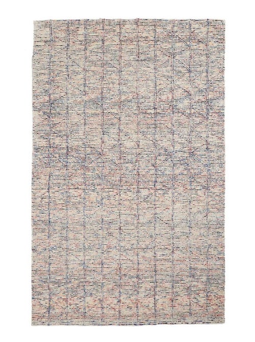 Tapis salon et chambre fait à la main en laine motif faux uni BERNES - Kiabi