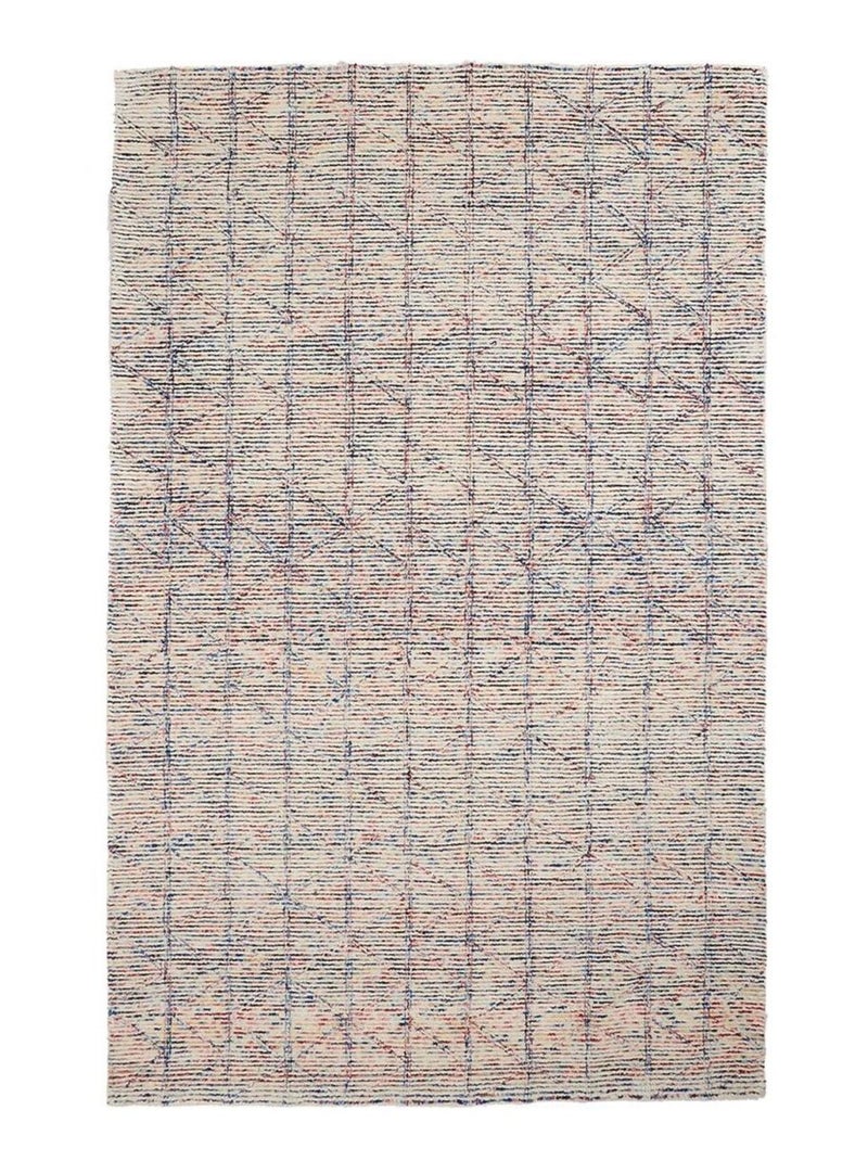 Tapis salon et chambre fait à la main en laine motif faux uni BERNES Multicolore - Kiabi