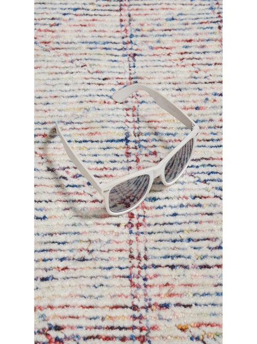 Tapis salon et chambre fait à la main en laine motif faux uni BERNES - Kiabi