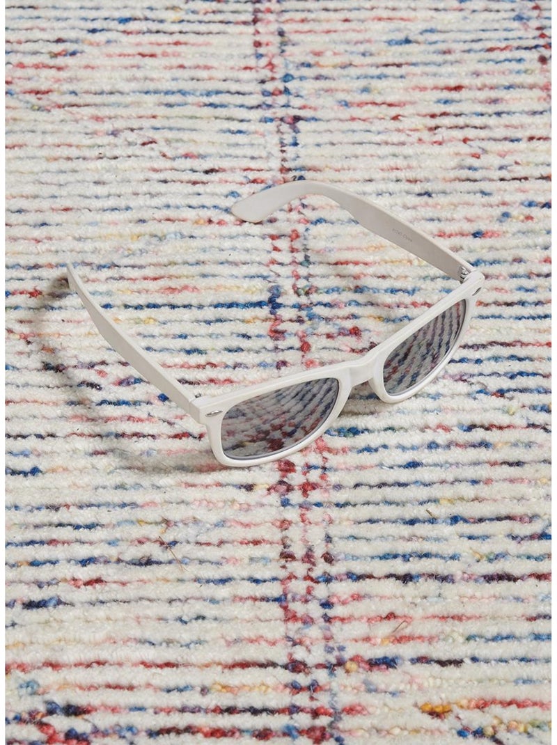 Tapis salon et chambre fait à la main en laine motif faux uni BERNES Multicolore - Kiabi