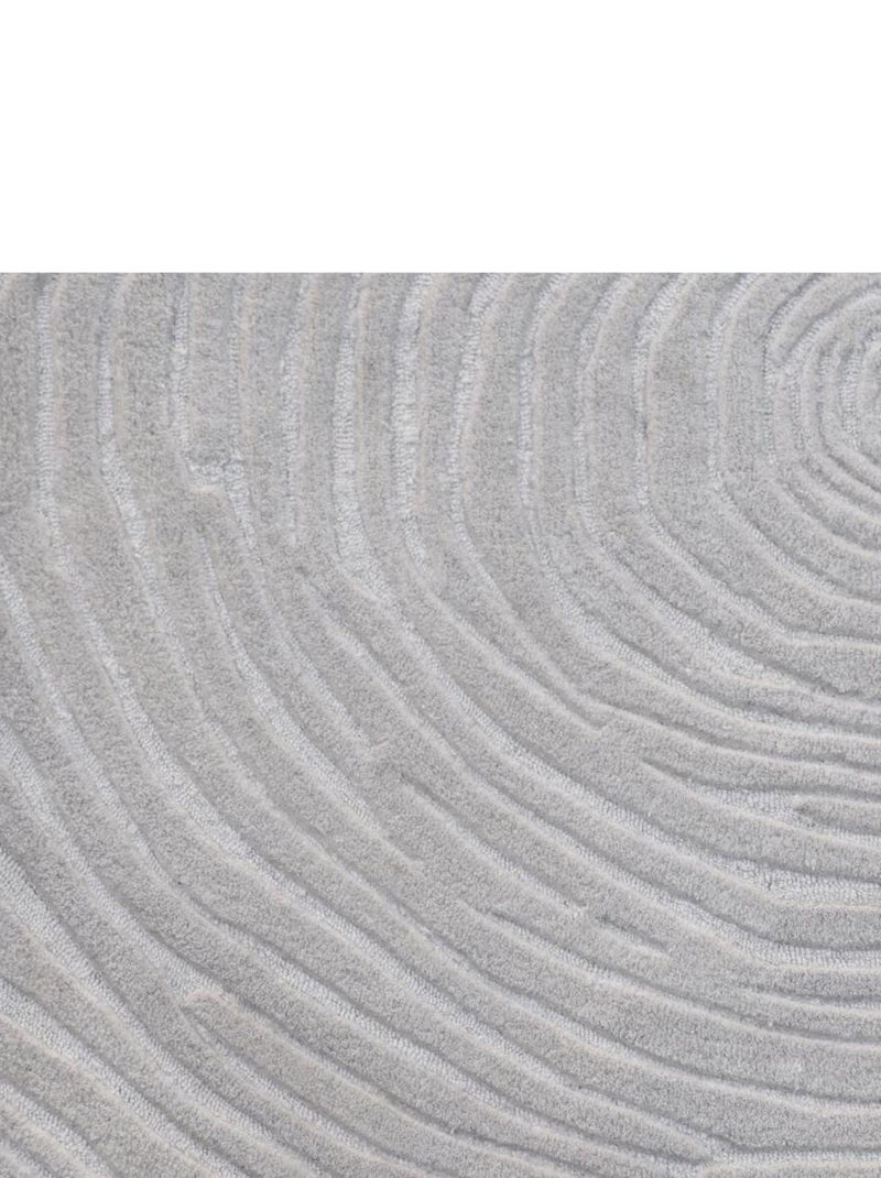 Tapis salon et chambre fait à la main en laine motif faux uni IZ Ecru - Kiabi