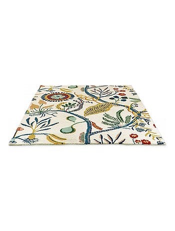 Tapis salon et chambre fait à la main en laine motif floral SAVAGE