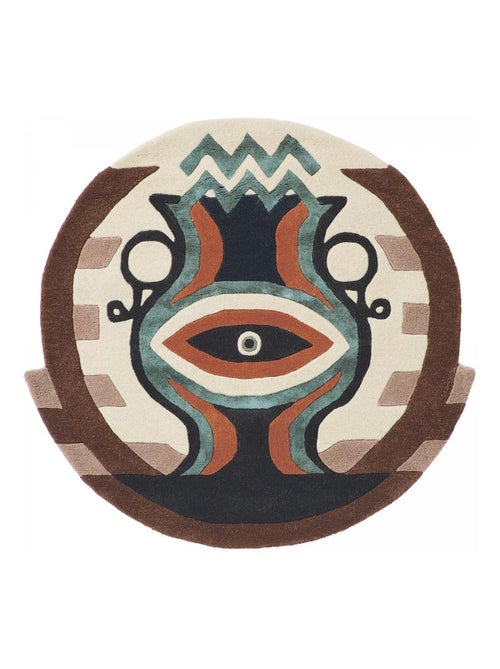 Tapis salon et chambre fait à la main en laine motif fresque ZODIAC - Kiabi