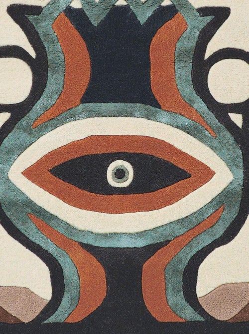 Tapis salon et chambre fait à la main en laine motif fresque ZODIAC - Kiabi