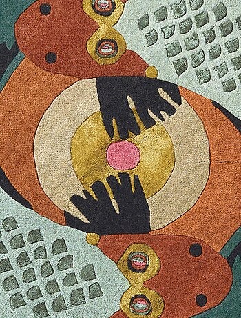 Tapis salon et chambre fait à la main en laine motif fresque ZODIAC