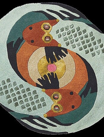 Tapis salon et chambre fait à la main en laine motif fresque ZODIAC