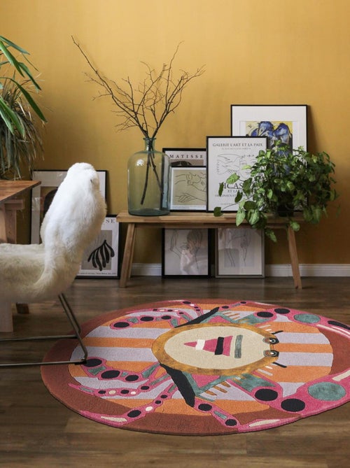 Tapis salon et chambre fait à la main en laine motif fresque ZODIAC - Kiabi