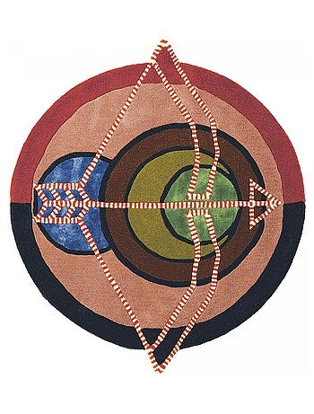 Tapis salon et chambre fait à la main en laine motif fresque ZODIAC