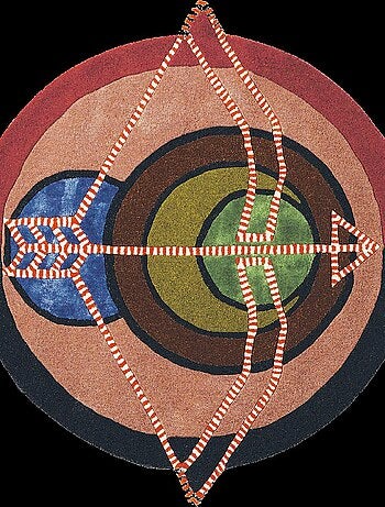 Tapis salon et chambre fait à la main en laine motif fresque ZODIAC