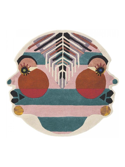 Tapis salon et chambre fait à la main en laine motif fresque ZODIAC - Kiabi