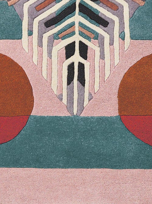 Tapis salon et chambre fait à la main en laine motif fresque ZODIAC - Kiabi