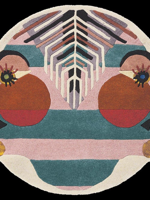 Tapis salon et chambre fait à la main en laine motif fresque ZODIAC - Kiabi