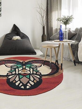 Tapis salon et chambre fait à la main en laine motif fresque ZODIAC