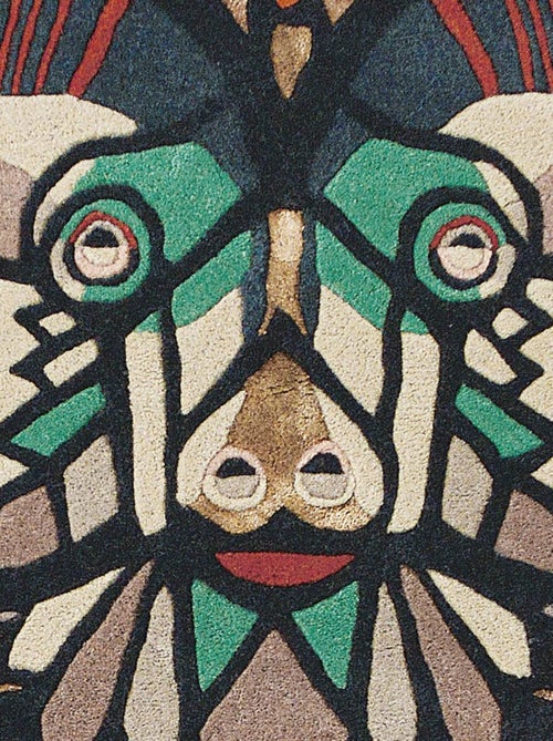 Tapis salon et chambre fait à la main en laine motif fresque ZODIAC - Kiabi