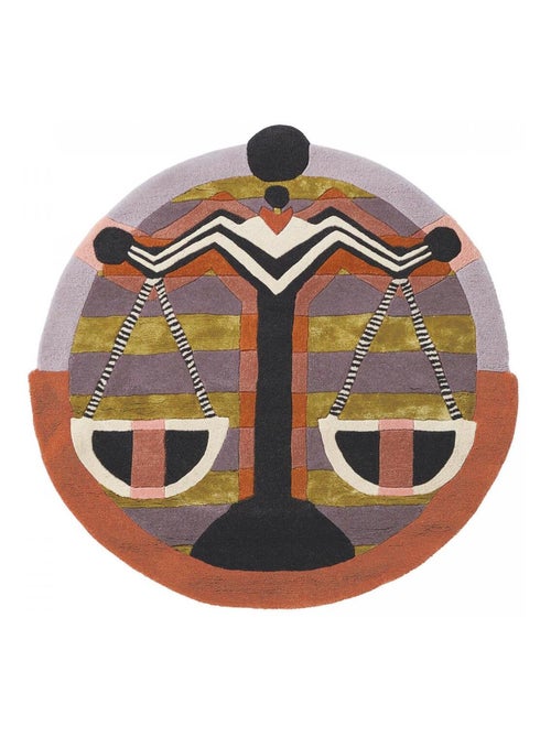 Tapis salon et chambre fait à la main en laine motif fresque ZODIAC - Kiabi
