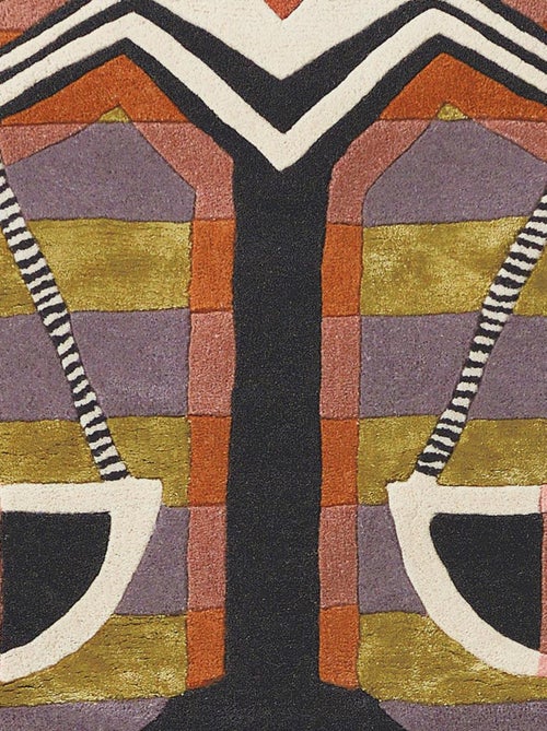 Tapis salon et chambre fait à la main en laine motif fresque ZODIAC - Kiabi