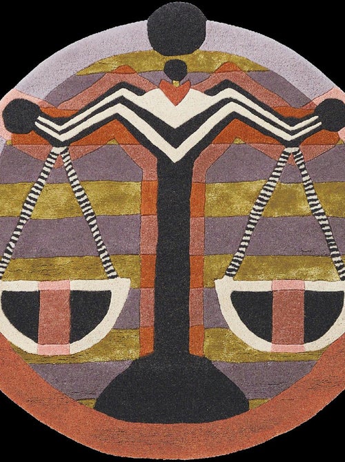 Tapis salon et chambre fait à la main en laine motif fresque ZODIAC - Kiabi