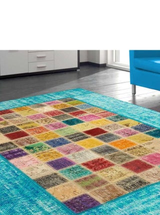 Tapis salon et chambre fait à la main en laine motif géométrique