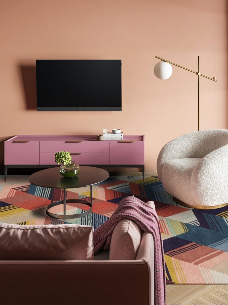 Tapis salon et chambre fait à la main en laine motif rétro-vintage Multicolore - Kiabi